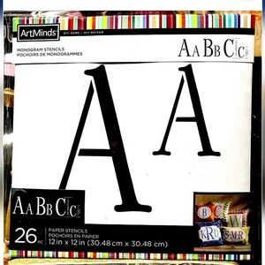 ArtMinds Monogram Stencils 26 Pc       12 In X 12 In